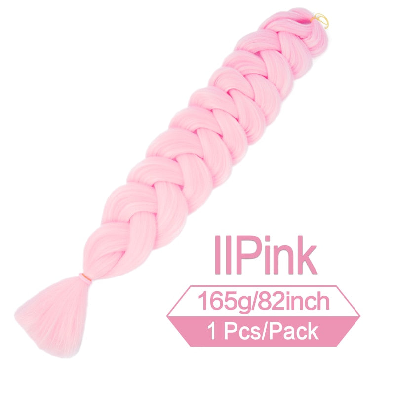 82 Zoll 165g/Pack Synthetische Häkelhaare Vorgedehnte Jumbo Flechthaar Hochtemperatur Faser Haarverlängerungen Für Box Zöpfe