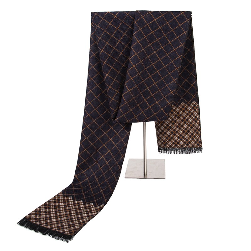 Herbst/Winter Herren Grau gestreifte Business Schals, Kaschmirschal für Gentleman