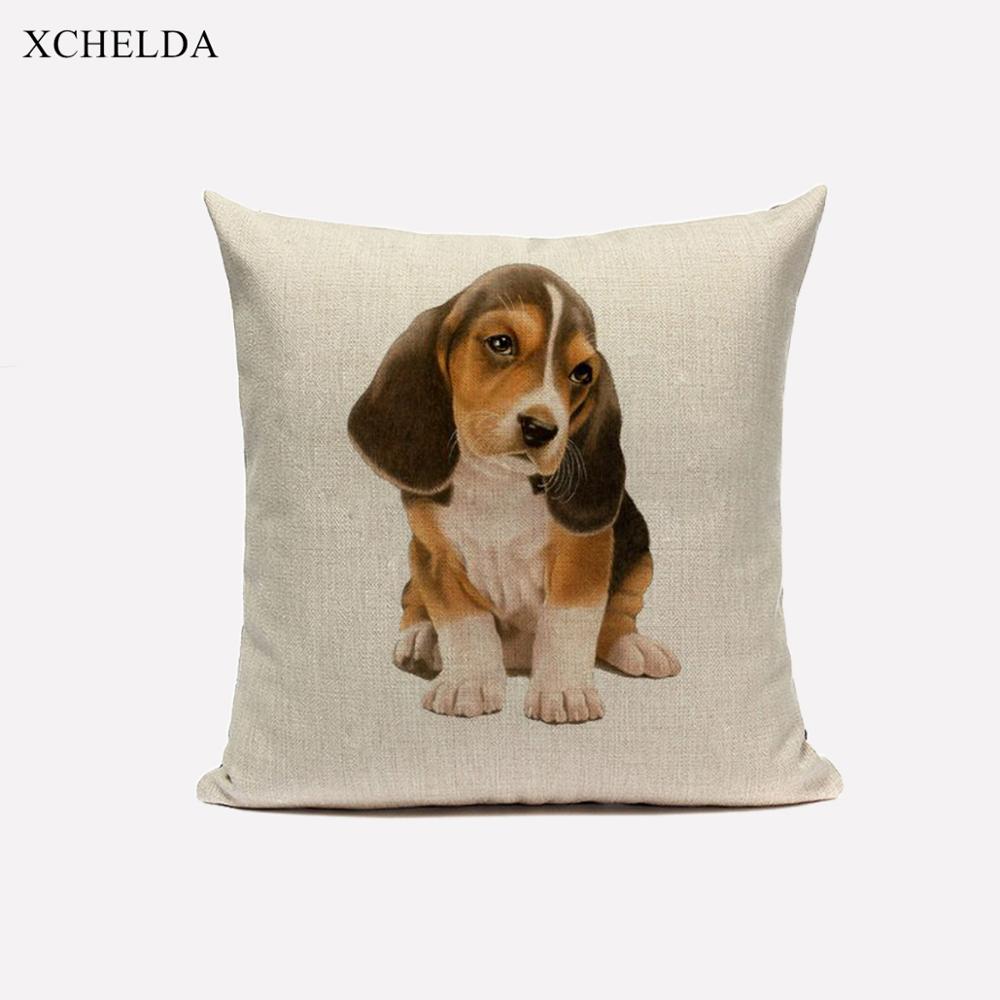 Hundekissenbezüge, Tierkissenbezüge Süßer Beagle Wasserfarbe 45 * 45, 40 * 40