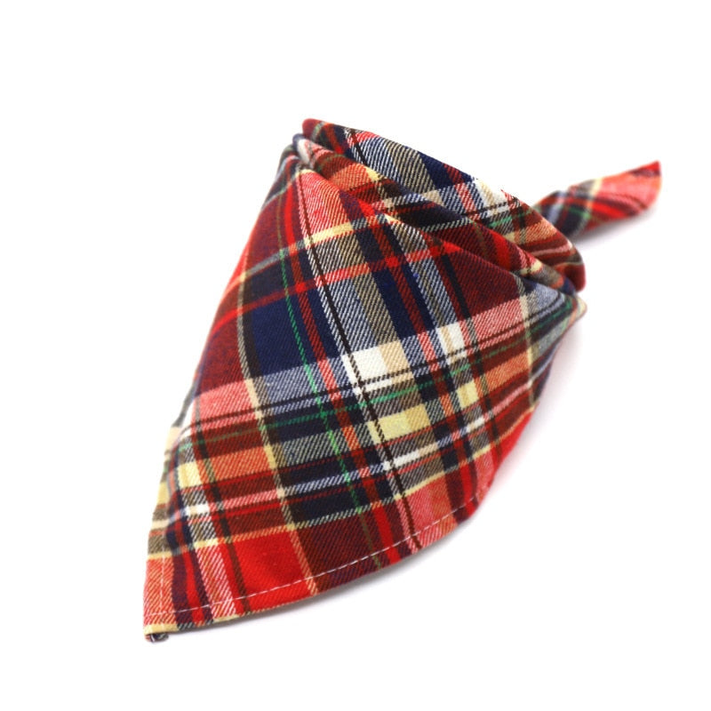 Hundebandanas, Großer Haustierschal für Hunde aus Baumwolle Plaid Waschbar, Fliege Halsband Katze Hundeschal