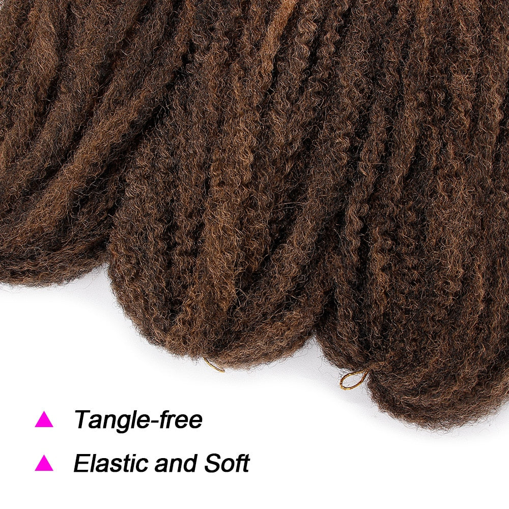 Black Star 18 Zoll Afro Kinky Curly Marley, Haar Ombre Synthetische Marley, Zöpfe Haarverlängerungen für Frauen