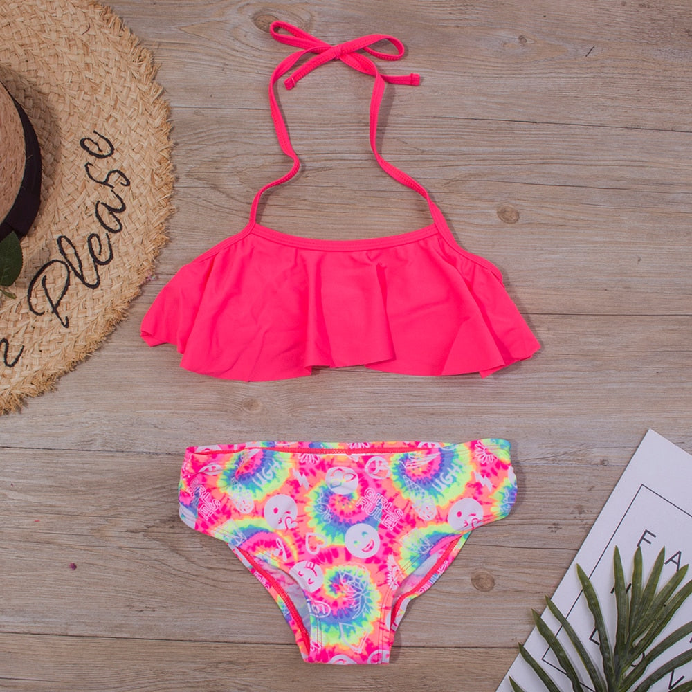 Badeanzug Bikini Set für Kinder Mädchen, Zwei-Stücke Schwimmenanzug für den Sommer