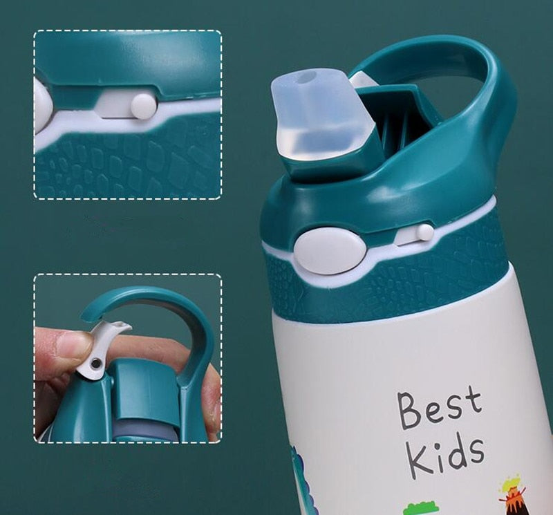 400ML Kinder Thermoskanne Wasserflasche Kinder Thermosbecher Baby Entenschnabel Strohhalm 316 Edelstahl Vakuumflaschen Tumbler Thermobecher