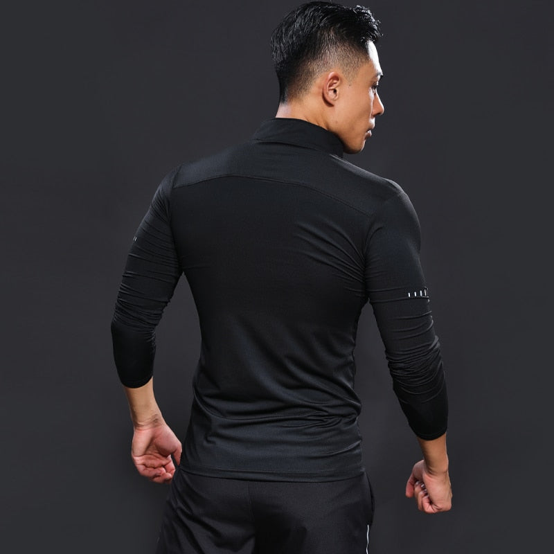 Langarm Frühling Herbst Kompression-Fitness-T-Shirts