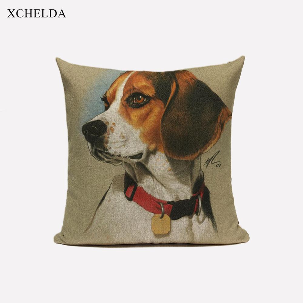 Hundekissenbezüge, Tierkissenbezüge Süßer Beagle Wasserfarbe 45 * 45, 40 * 40