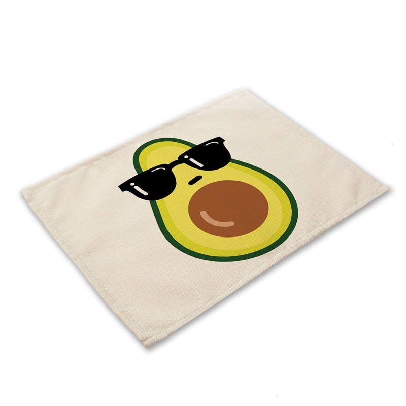 Tropische Avocadomuster Küchentischset aus Baumwolle