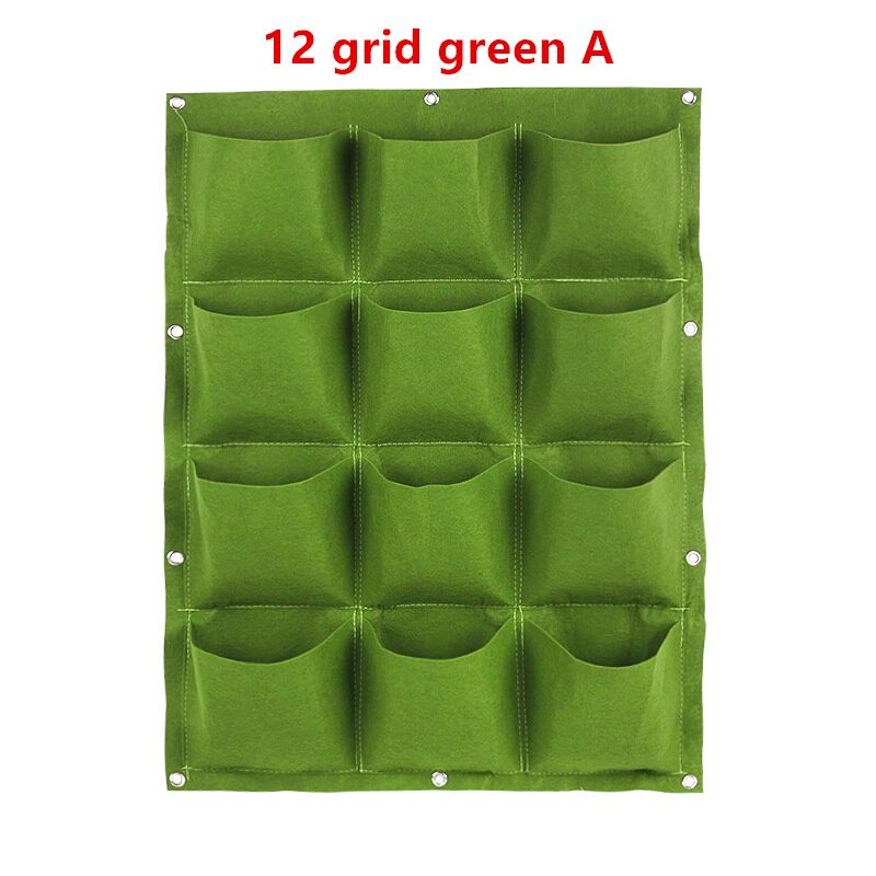 6/7/12 Taschen, Wandbehang, Pflanzgefäß, grün, Pflanzbeutel, Pflanzgefäß, vertikaler Garten, Gemüse, lebende Gartentasche, Sämling, wachsender Beutel, Topf