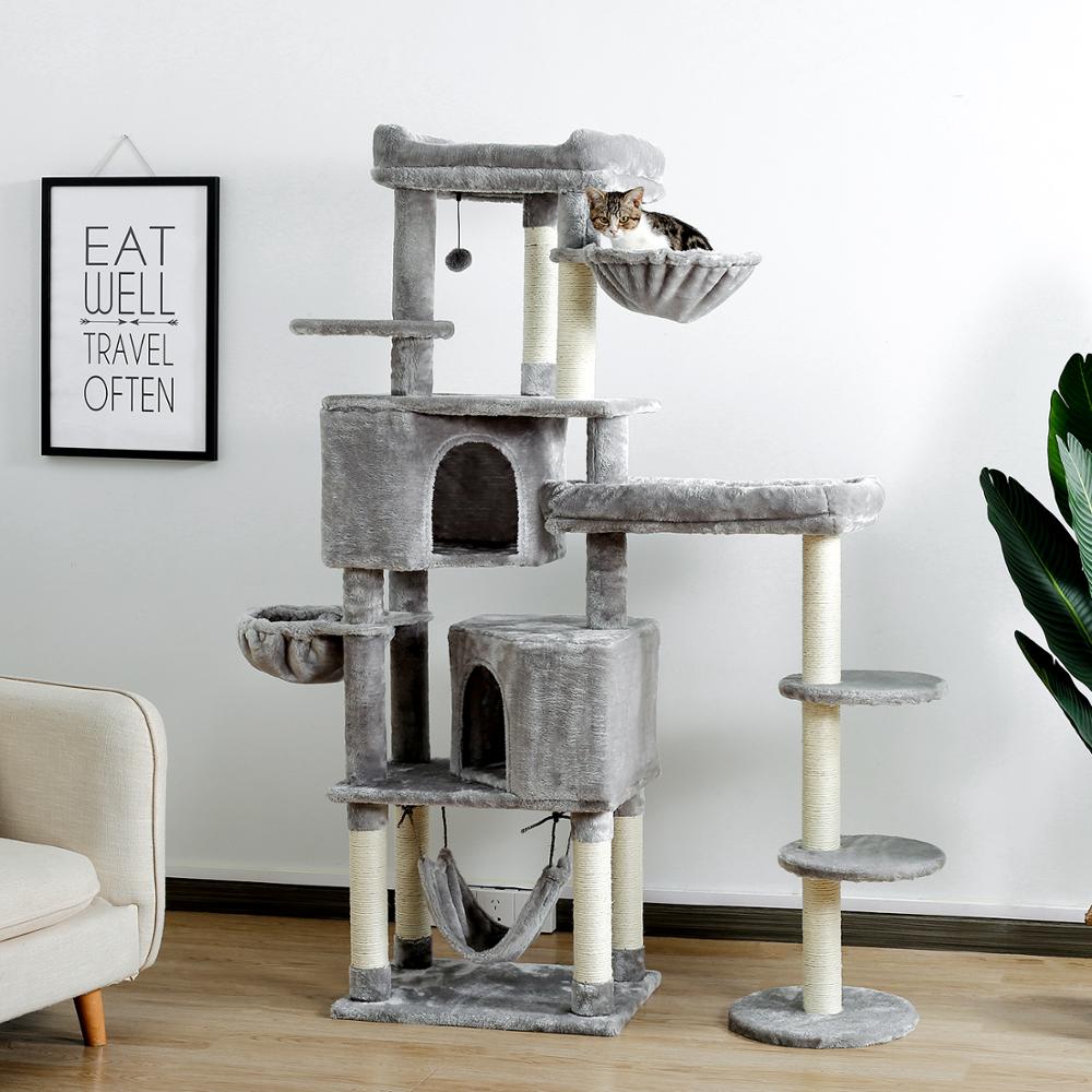 2022 Neues Design, Luxus-Klettergerüst für große Katzen, mehrschichtiger Kratzbaum mit widerstandsfähigem Sisal-Kratzbaum-Kätzchen-Spielplatz