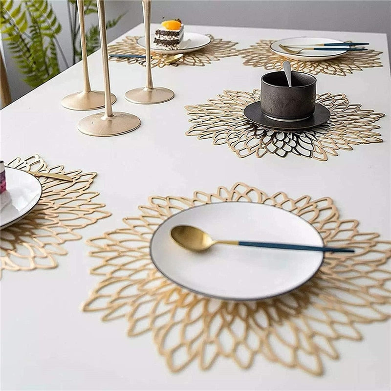 PVC-Tischset für Esstisch, 4/6/8PCS für Esstisch, hohle Unterlage