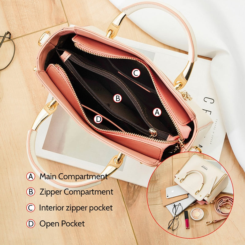 FOXER Handtaschen für Damen, echtes Leder, Umhängetasche