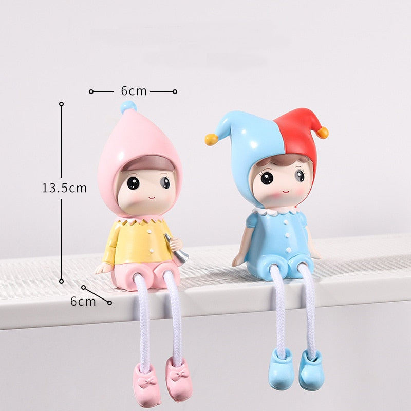 2PCS Nordic Puppe für Wohnzimmer Dekoration Kinderzimmer Dekoration Harz Puppe Hase Figur, Handwerk für Kinder Kinderzimmer Dekoration