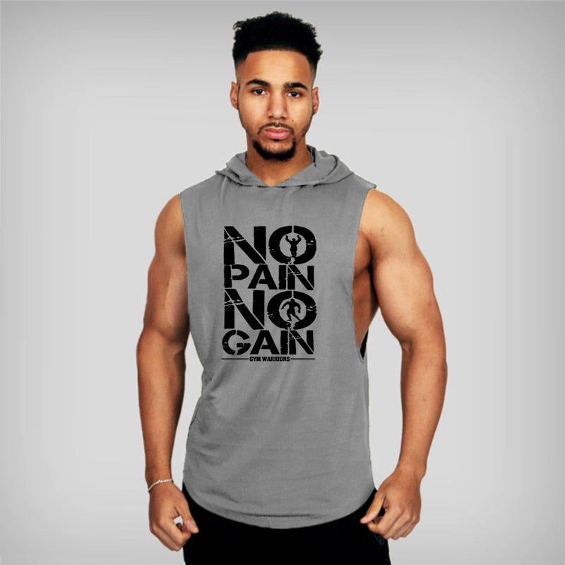 Herren Baumwolle Bodybuilding Fitness Sweatshirt mit Kapuze
