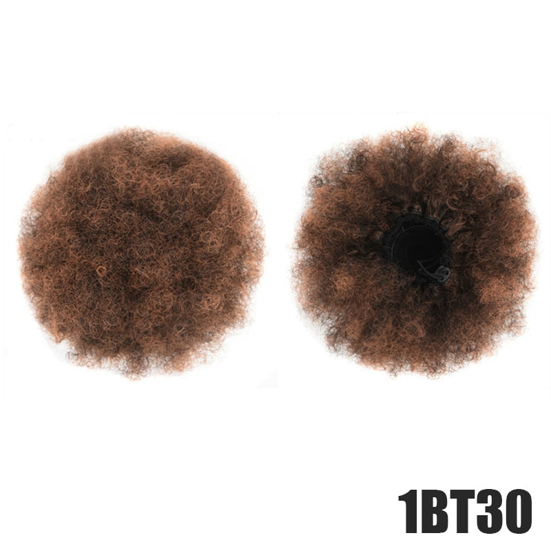 Synthetische Puff Afro Lockig Chignon Perücke Pferdeschwanz Kordel Kurz Afro
