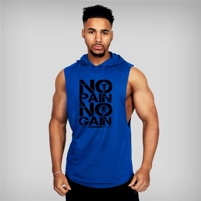 Herren Baumwolle Bodybuilding Fitness Sweatshirt mit Kapuze
