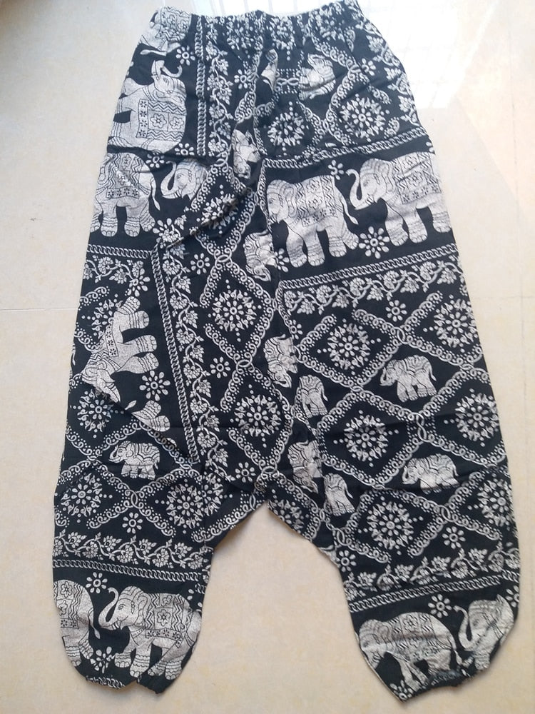 Baggy-Haremshose für Damen, kausaler Druck, Hippie-Jogginghose