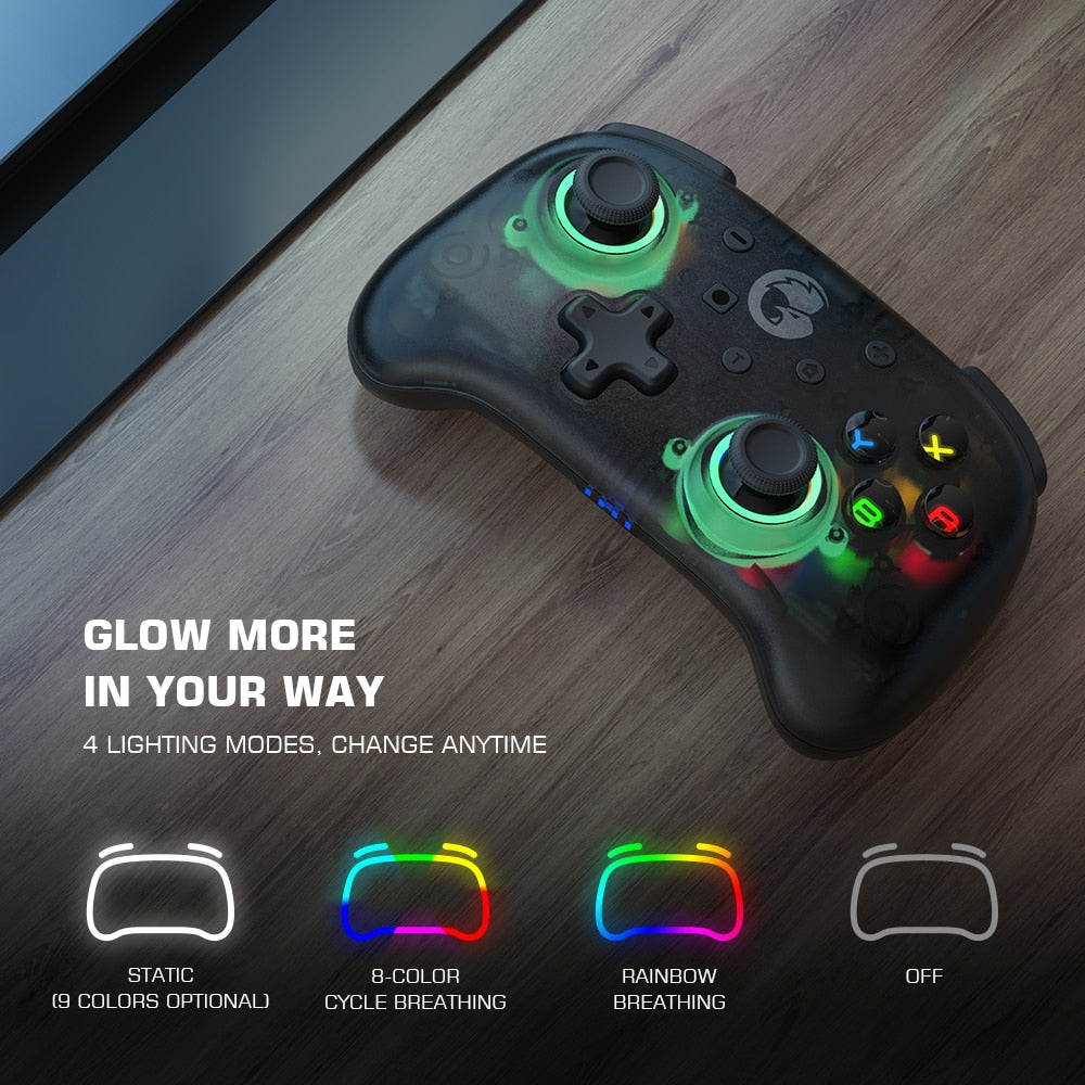 GameSir T4 Mini Bluetooth Controller Gamepad für Nintendo Switch, Apple Arcade und MFi Game Controller transluzent