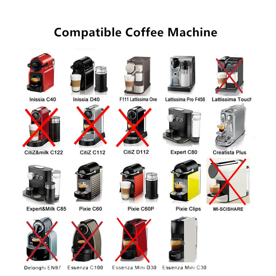 Wiederverwendbare und nachfüllbarenesspresso, Kaffeekapseln für Nespresso-Maschine mit Tamper Edelstahlkapsel