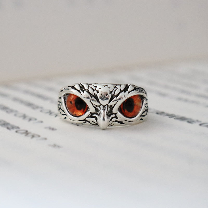 Charmante Mode Eule Ring Design, Multicolor Augen
