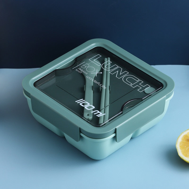 850 ml/1100 ml tragbare Lunchbox Lebensmittelbehälter Mikrowelle geeignet, Bento-Boxen Lunchbox mit Besteck-Sets