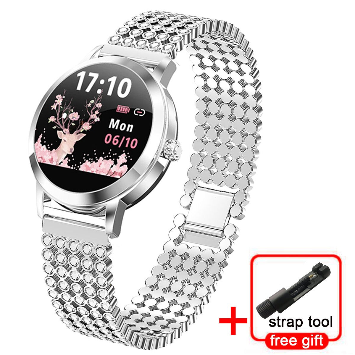 Fitness Smart Watch für Frauen, IP68 Wasserdichte Luxus Sportuhr, Verbindung mit Xiaomi Android IOS
