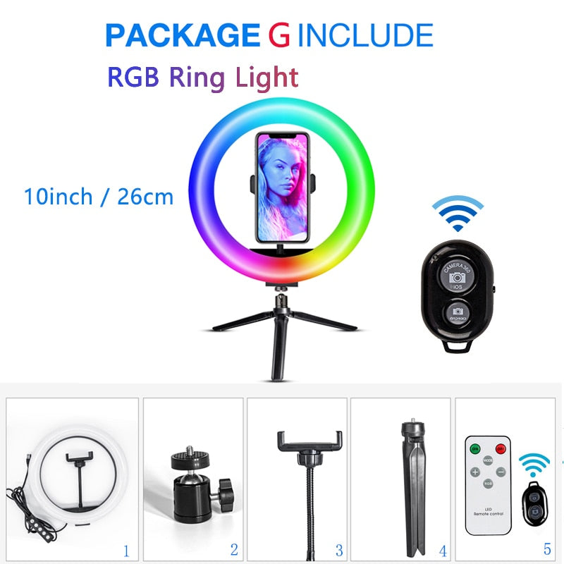 Desktop-LED-Ringlicht, dimmbar, Telefon, Videoaufnahme, rundes Fülllicht für Youtube, Tik Tok, Videofotografie, Beleuchtung, Ringlicht