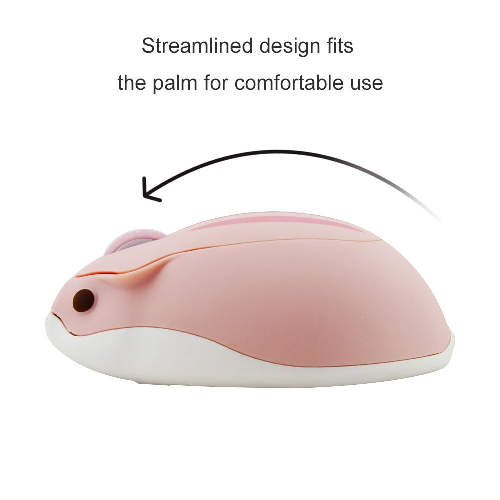 Nette Cartoon Drahtlose Maus für Kinder-Macbook mit Rosa Hamster Design, Tragbare USB Optische Computer Maus