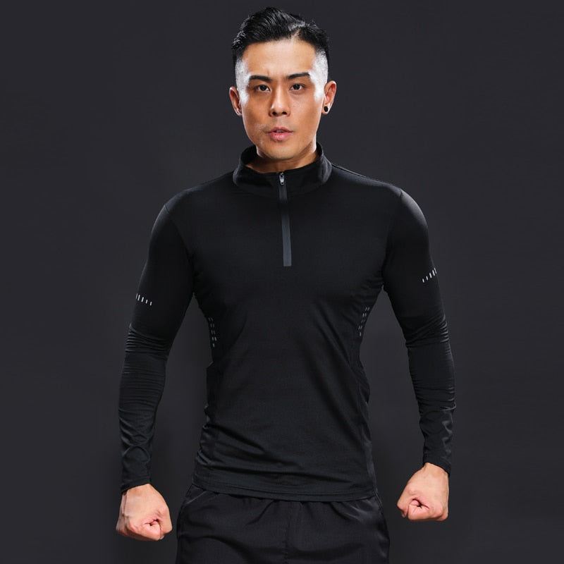 Langarm Frühling Herbst Kompression-Fitness-T-Shirts