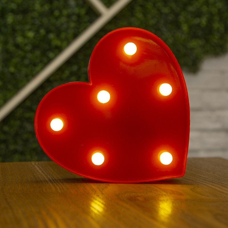 Alphabet Buchstaben LED-Leuchten, Leuchtzahl Lampe, Dekor Batterie, Nachtlicht für Zuhause Hochzeit Geburtstag Weihnachtsfeier Dekoration