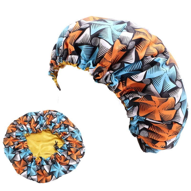 2 pcs/set Schlafmütze für Eltern und Kinder Afrikanischer Druck, Turban Haarabdeckung