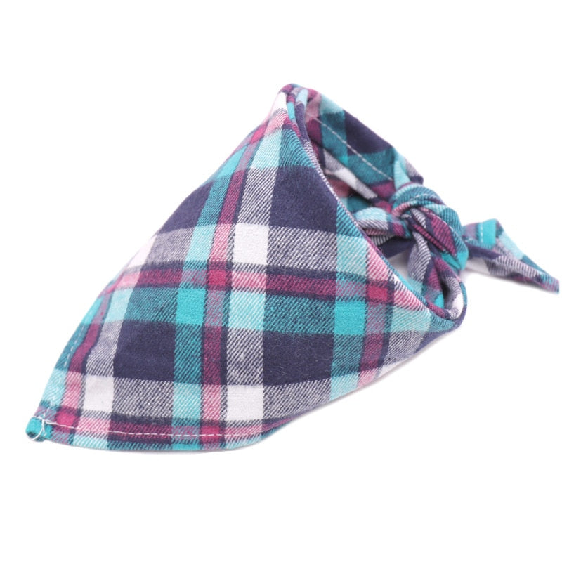 Hundebandanas, Großer Haustierschal für Hunde aus Baumwolle Plaid Waschbar, Fliege Halsband Katze Hundeschal