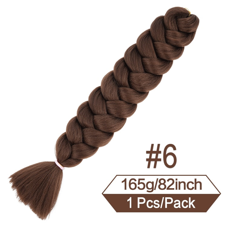 82 Zoll 165g/Pack Synthetische Häkelhaare Vorgedehnte Jumbo Flechthaar Hochtemperatur Faser Haarverlängerungen Für Box Zöpfe