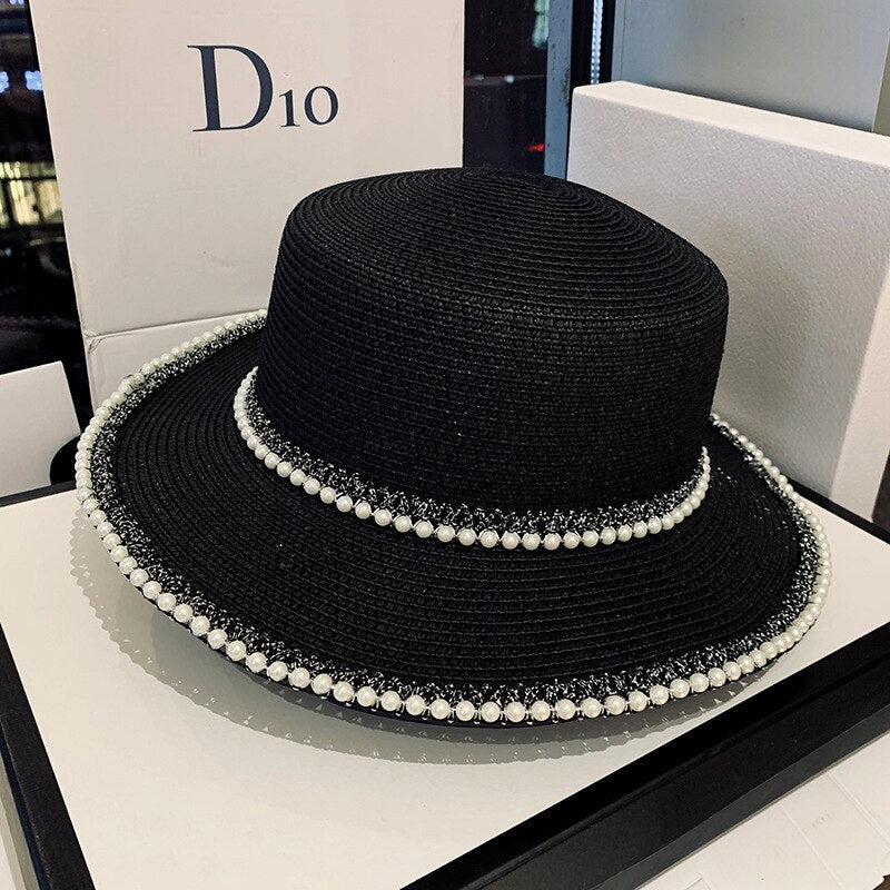 Hüte Pailletten Hütte für Damen, Damen Casual Panama Sonnenhut