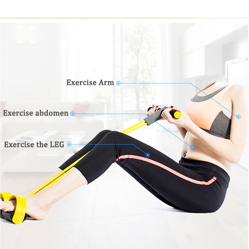 Übungs-Heimfitness-Gummiband für Hometraining, 4 Tube Widerstandsbänder