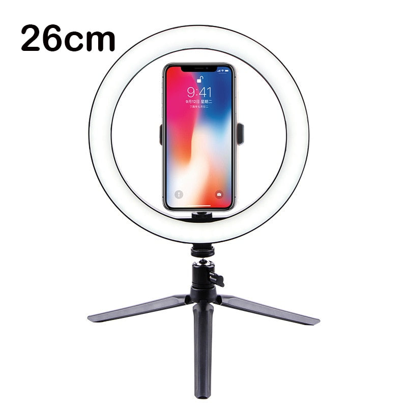 26cm Live-Streaming LED-Tisch, Stativ Ringlampe für Youtube Video, Make-up Tisch, Live Foto-Studio