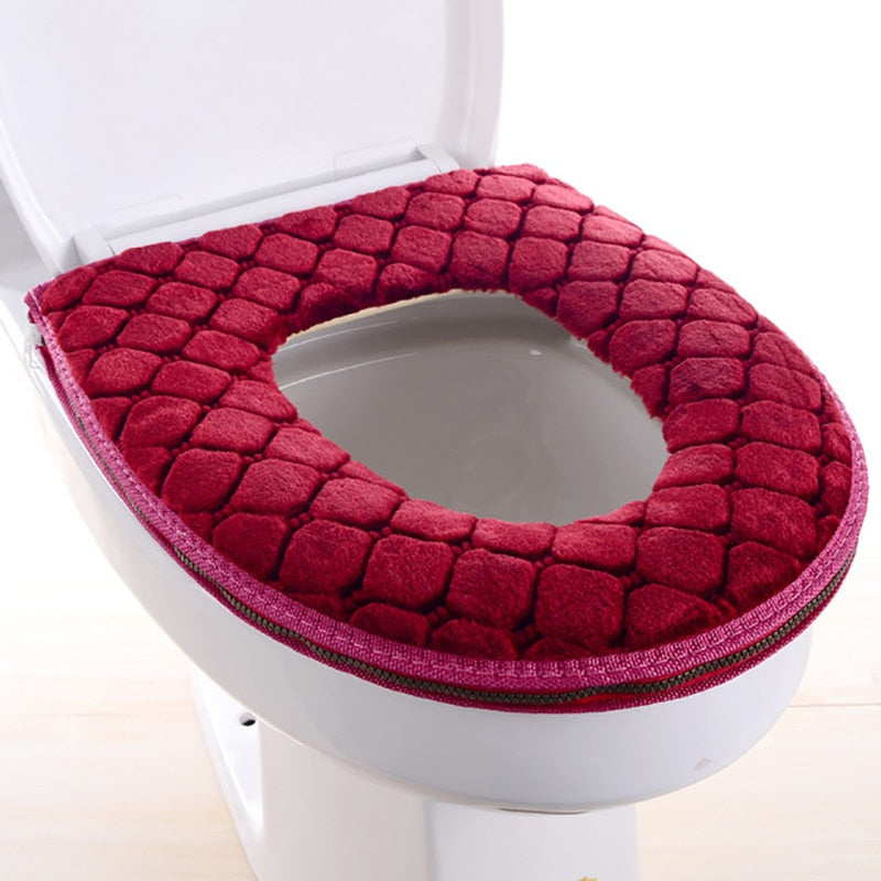 Weiche & warme Toilettensitzabdeckung, Toilettenkissen, WC Deckelbezug für die Klobrille