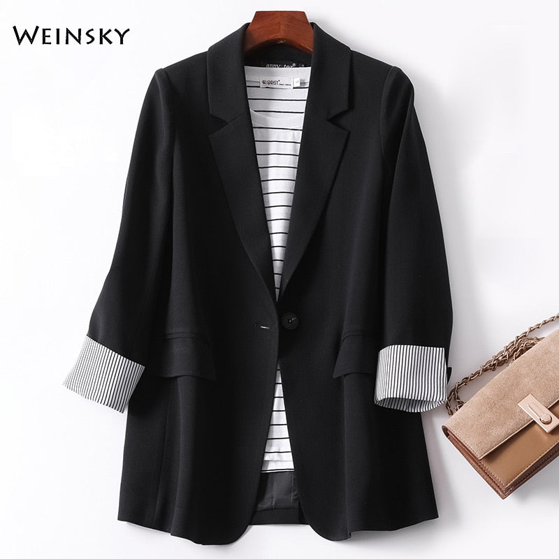 Damen Langarm Frühling Casual Blazer