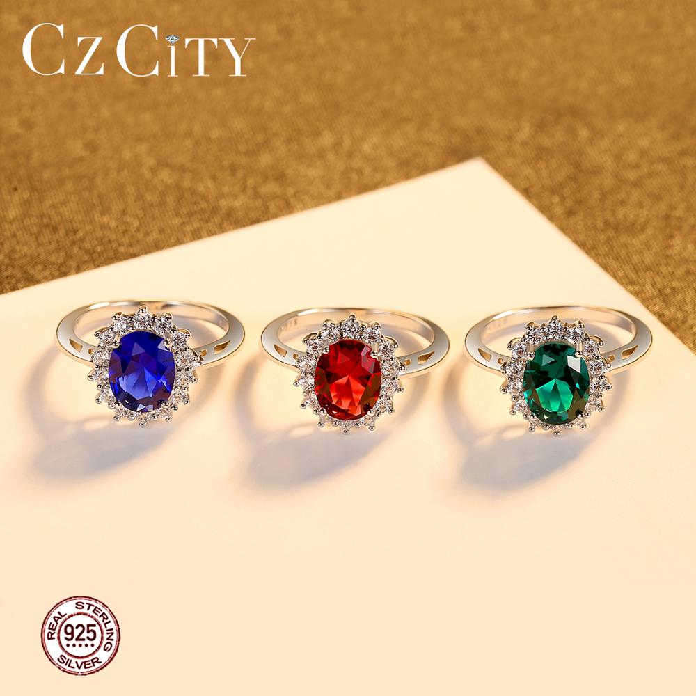 925 Sterling Silber Smaragd Saphir für Frauen, Verlobungsring, feiner Schmuck