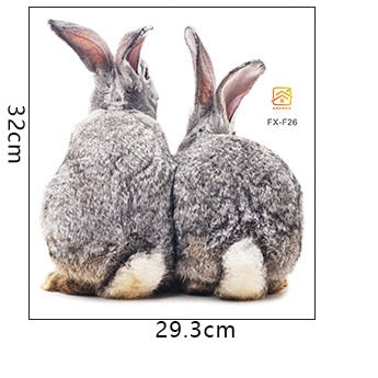 30*40cm Wandaufkleber Home Decor Wohnzimmer Zwei niedliche Kaninchen Abnehmbare Home Wohnzimmer Dekoration Wandbild Hase Aufkleber