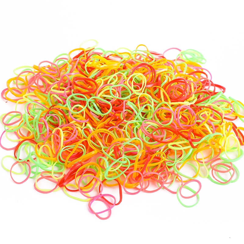500Pcs/Pack bunte kleine Einweg-Haarbänder elastisches Gummiband Pferdeschwanzhalter, Haarschmuck für Mädchen