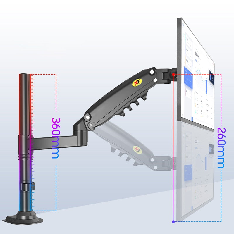 Desktop-Gasfeder 17–27 Zoll; LCD-LED-Monitorhalterung TV-Halterungsarm Vollbeweglicher ergonomischer Monitor-Schreibtischständer mit einer Tragkraft von 2–9 kg