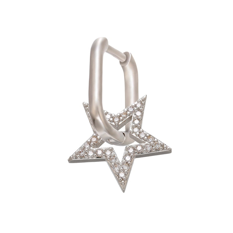 1 stück CZ kristall kleine creolen Exquisite Gold Farbe Stern-Herz, nette Damen Ohrringe für Geschenke