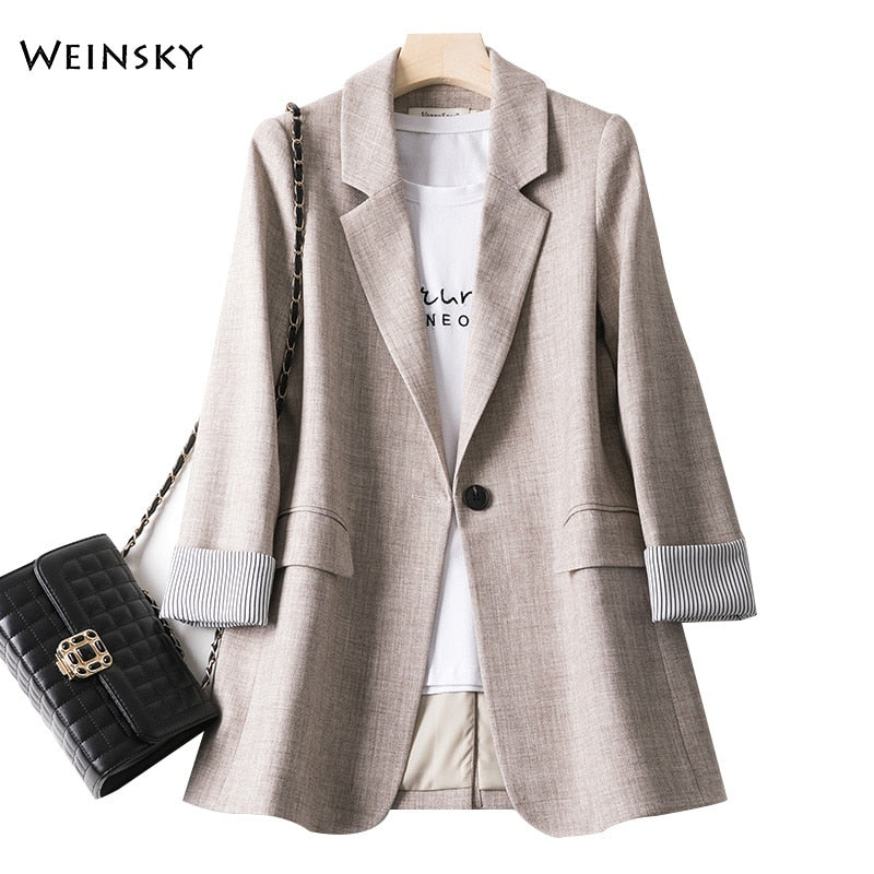 Damen Langarm Frühling Casual Blazer