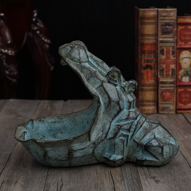 3D-Nilpferd, Statue, Dekorationszubehör, Schreibtisch, Skulptur, Aufbewahrungsbox, Tischdekoration, Miniaturfigur, dekorative Tierkunst