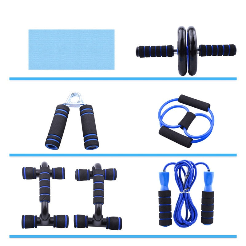 Bauchrad Ab Roller Set, Widerstandsbänder Push-Up-Ständer, Heimübung, Bodybuilding Muskeltraining