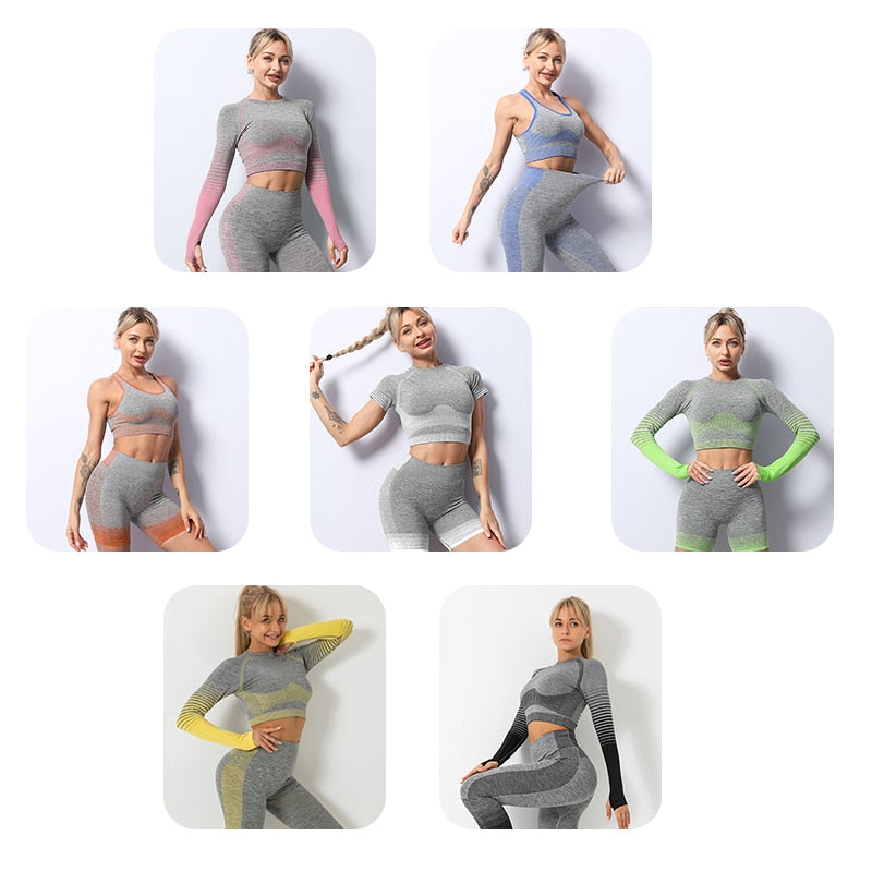 2/3/5 stücke Nahtlose Damen Sportbekleidung & Yoga-Set