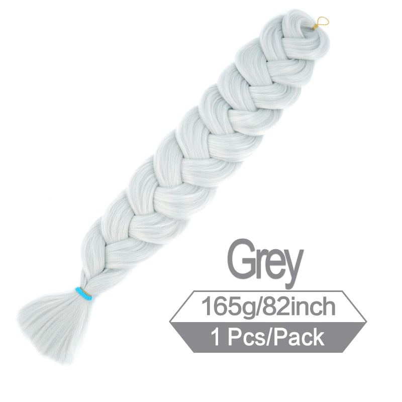 82 Zoll 165g/Pack Synthetische Häkelhaare Vorgedehnte Jumbo Flechthaar Hochtemperatur Faser Haarverlängerungen Für Box Zöpfe