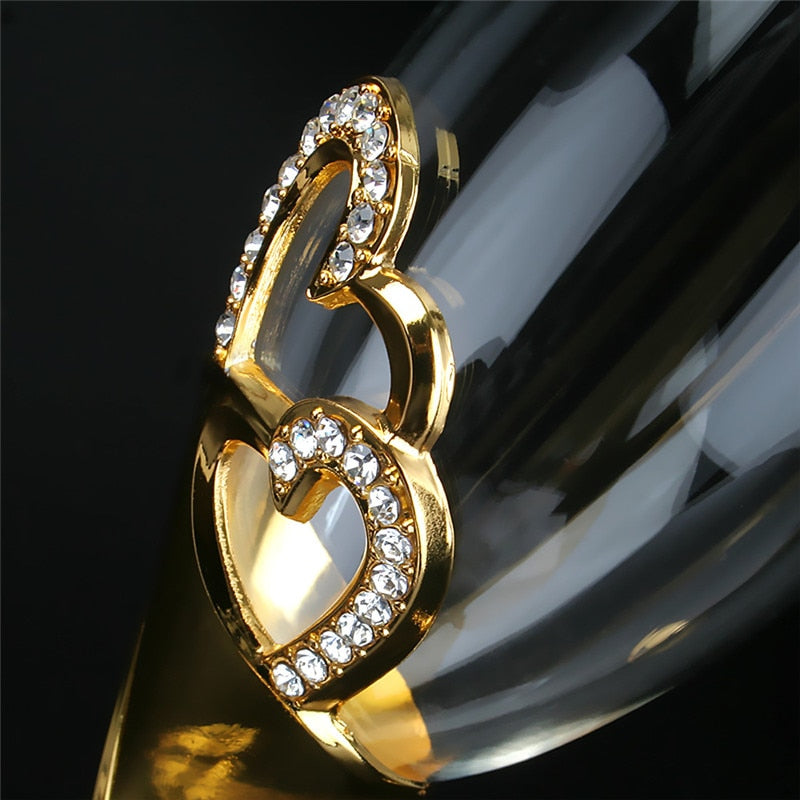 2 er - Set Hochzeit Champagner Gläser aus Gold-Kristall