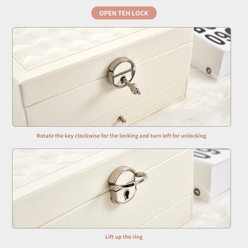 Casegrace Multi-Layer Jewelry Box Organizer, Samt-Aufbewahrungsbox für Uhren, Ohrringe & Halsketten