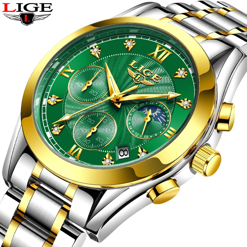 Neu LIGE Gold Damenuhr Business Quarzuhr Damen Top Marke Luxus Damen Armbanduhr Mädchen Uhr Relogio Feminin 2022+Box