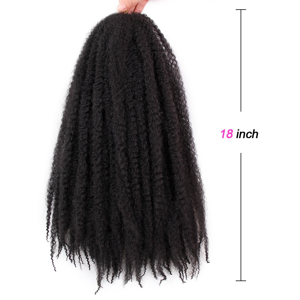 Black Star 18 Zoll Afro Kinky Curly Marley, Haar Ombre Synthetische Marley, Zöpfe Haarverlängerungen für Frauen
